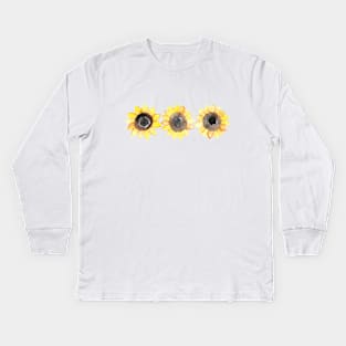 Sunflower Trio Kids Long Sleeve T-Shirt